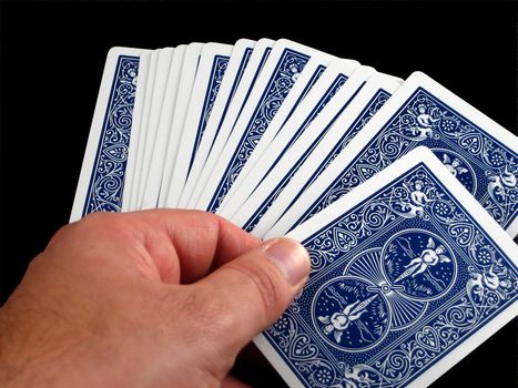 Pictures of various scenes depicting playing cards