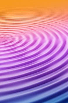 A Colourful Water Ripples Photoshop Illustration, Orange through to Purple