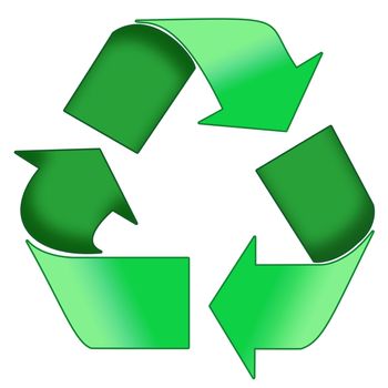 A Colourfull Green Photoshop Recycle Symbol Illustration