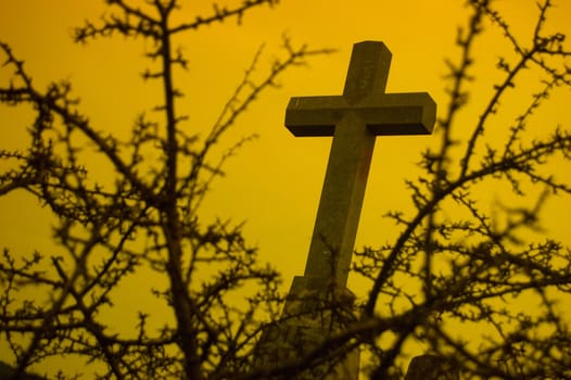 A Moody Gothic Style Hill Top Cross Photo