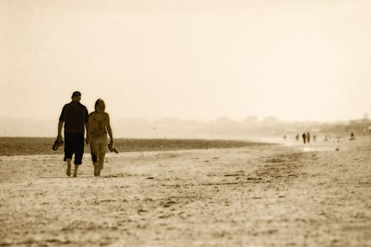 A Moody Love Concept Photo of a Beech Scene