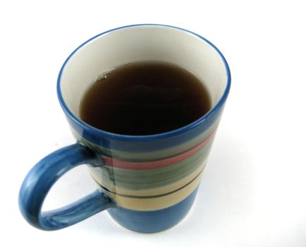 Pictures of a cup of coffee ready to be served in the morning