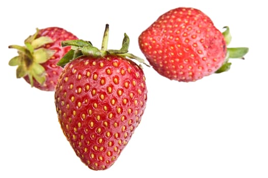 A Photo of a Selection of Isolated Strawberrys
