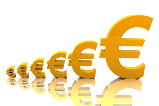 A Colourful 3d Rendered Rising Euro Illustration
