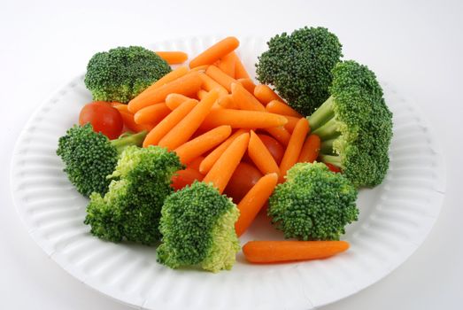 Stock pictures of vegetables ready to be eaten in a tray