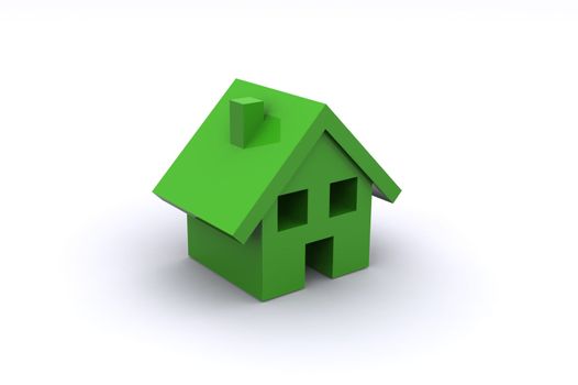 A Colourful 3d Rendered Small Green Housing
