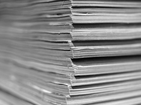 Office paper documents useful as a background - with selective focus