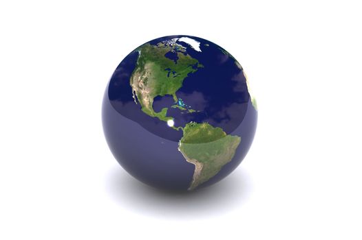 A Colourful 3d Rendered Earth Globe USA Concept Illustration