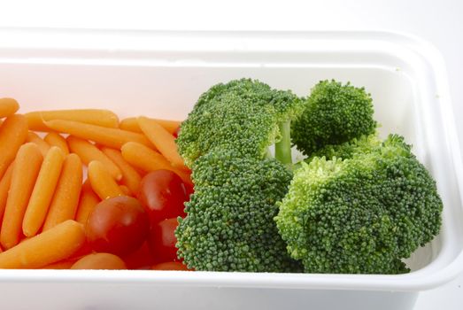 Stock pictures of vegetables ready to be eaten in a tray