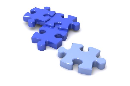 A Colourful 3d Rendered Teamwork Jigsaw Concept Illustration