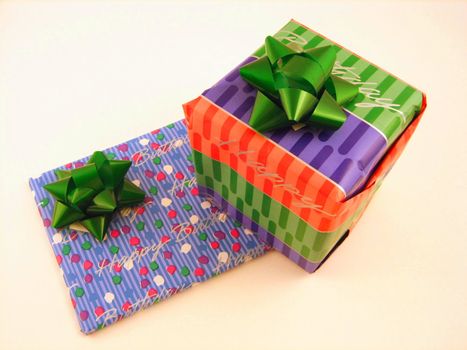 Boxes and wrapped gifts for a birthday or ohter celebration