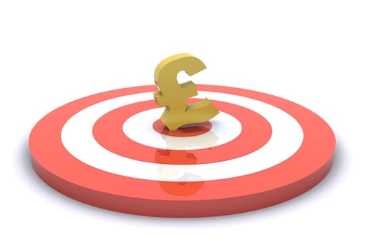 A Colourful 3d Rendered Hitting Targets (Pound) Illustration