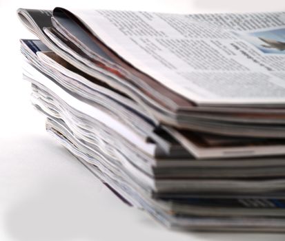 stock pictures of a stack of newspapers or magazines