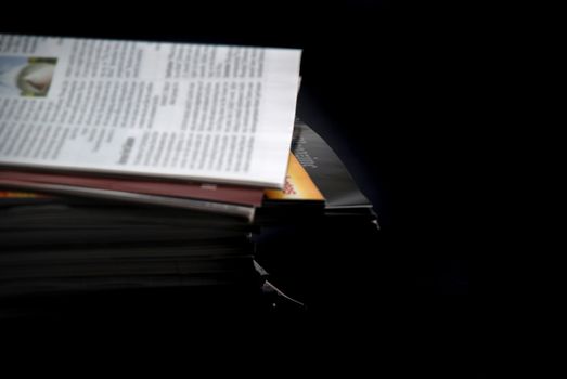stock pictures of a stack of newspapers or magazines