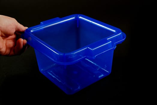 pictures of blue plastic clear containers for storage