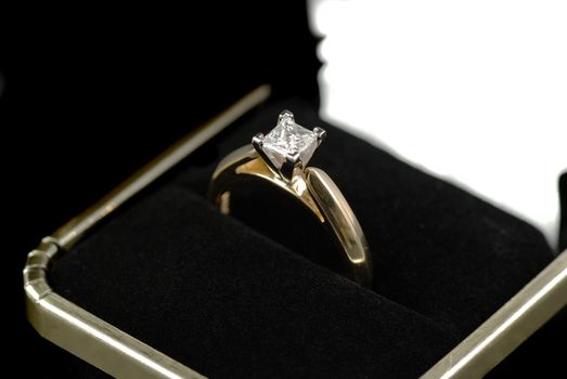 stock picture of a engagement ring with a diamond