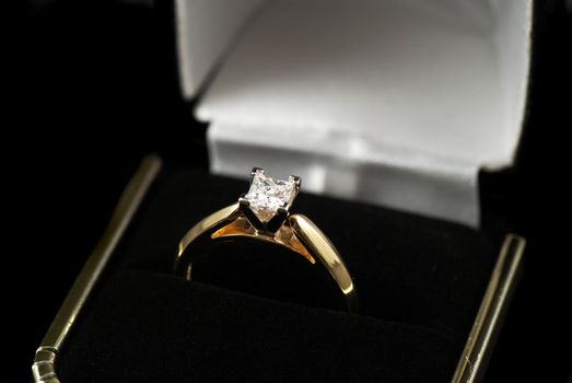 stock picture of a engagement ring with a diamond