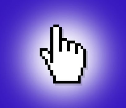 A Colourful Photoshop Hand Cursor Illustration and Internet Concept