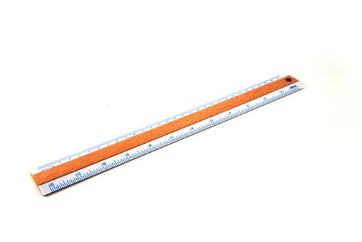 Stock pictures of a ruler used to measure length and distance in inches and centimeters