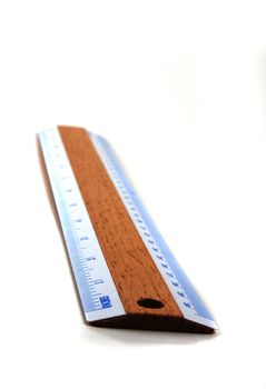 Stock pictures of a ruler used to measure length and distance in inches and centimeters