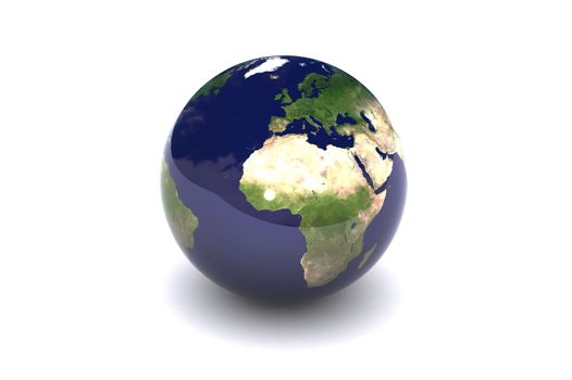 A Colorful 3d Rendered Earth Globe Europe Illustration