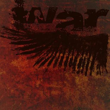 Dirty looking grunge background with faint outline of war wording and copy space