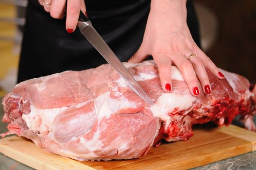 Preparation of the big piece of meat