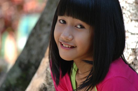 cute asian girl with nice smile expression