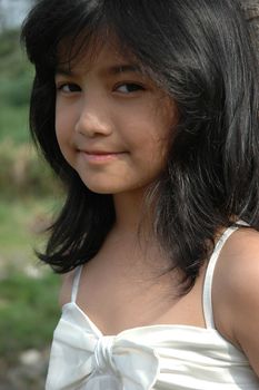 little asian girl with nice and cute face