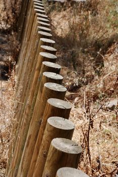 stock picture of the poles that make up a fence