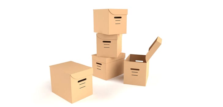computer generated cardboard boxes