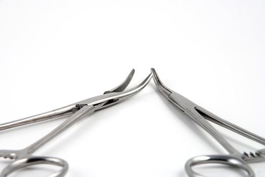 Stock pictures of hemostats used in surgical practice