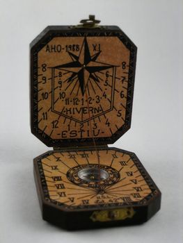 A pocket, small sun clock, antique