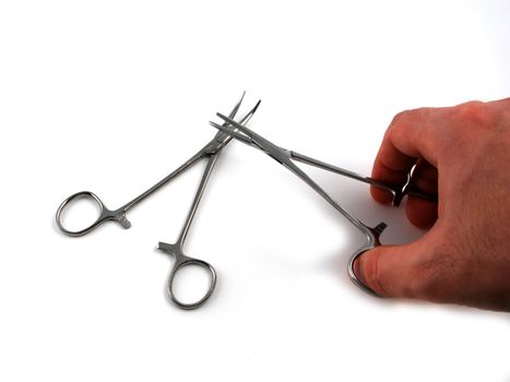 Stock pictures of hemostats used in surgical practice