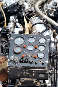 reetro engine with lots of dials