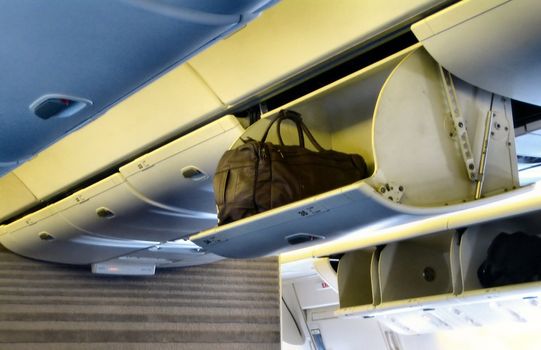 Details inside an airplane cabin