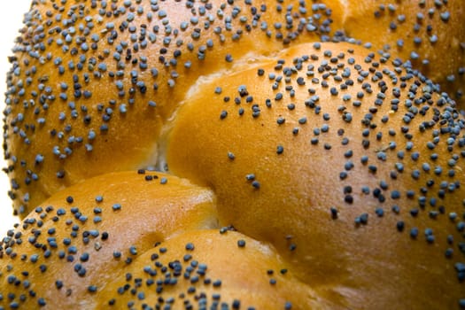 White bread baked from organic flour photographed close up