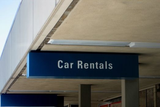 pictures of a car rental sign