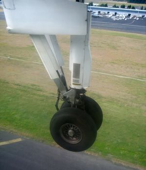 Pictures of an airplane ready for landing