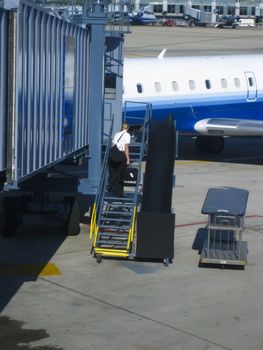 Picture of a pilot woman going to work