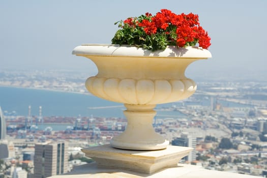 Park sculpture. Bahai park. Haifa. Israel