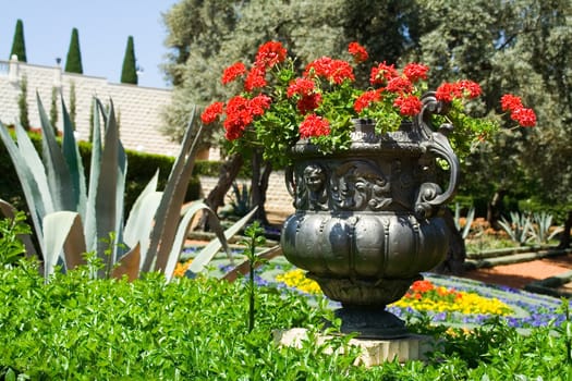 Park sculpture. Bahai park. Haifa. Israel