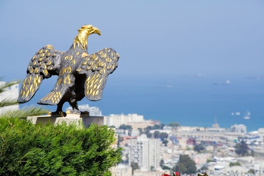 Park sculpture. Bahai park. Haifa. Israel