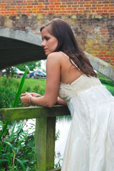 pretty girl overlooking river