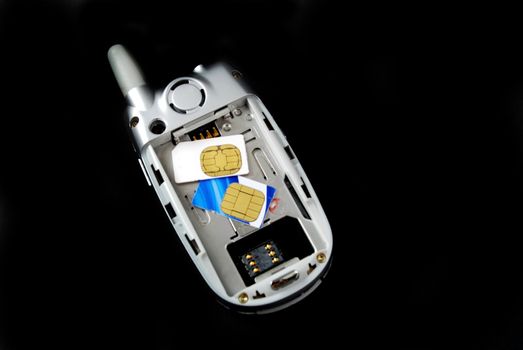 stock pictures of the components for a typical cell phone