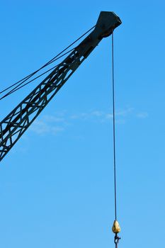 Crane jib with blue sky