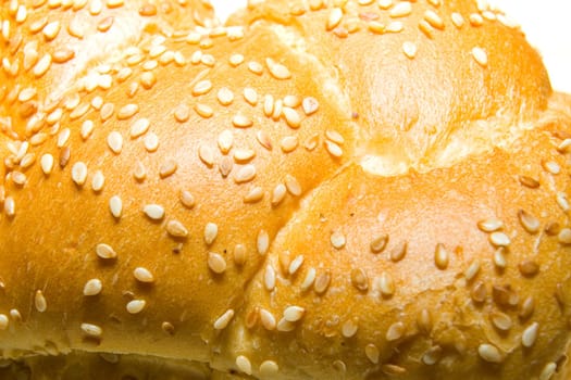 White bread baked from organic flour photographed close up