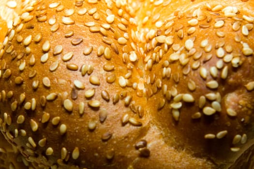 White bread baked from organic flour photographed close up