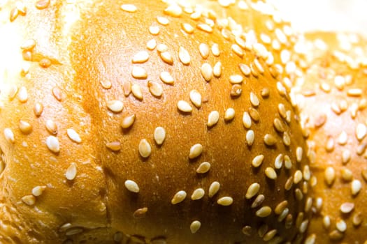 White bread baked from organic flour photographed close up