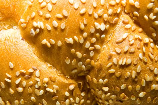 White bread baked from organic flour photographed close up